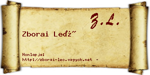 Zborai Leó névjegykártya